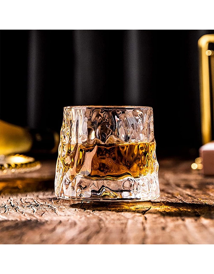 DAWNTREES Vaso de whisky 150 ml de cristal de whisky regalo de copas en forma de bola en la parte inferior la mesa puede girar 360 grados relajarse y descomprimir para hombres - BJOQXA93