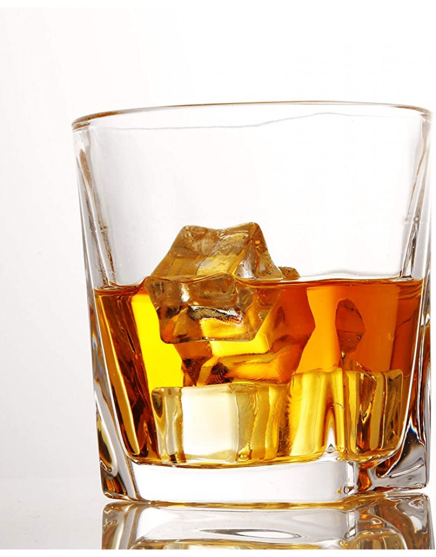 INTIRILIFE 4X Vaso de Whisky 'Vintage' en Cristal Claro Vaso de Cristal de Whisky anticuado sin Plomo en el diseño de la Escultura Apto para lavavajillas Escocés Borbón Cristalería para Hombres - BKPKYVH6