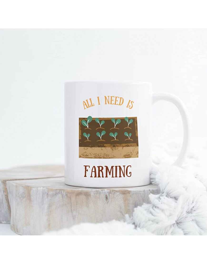 Divertidas tazas de agricultura para regalos – All I Need is Farming 11 onzas color blanco - BFWPR9KB