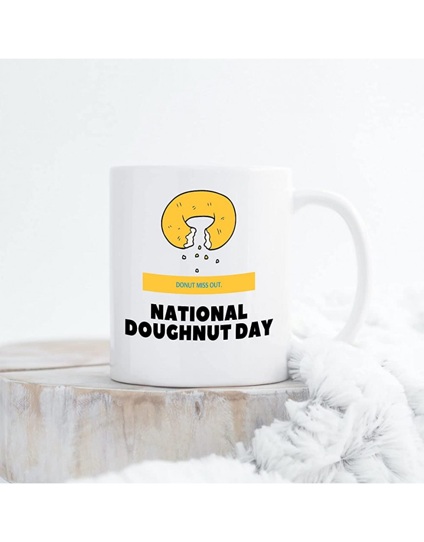 Donut Miss Out National Donut Day Regalos divertidos para tazas Tazas humorísticas personalizadas con refranes para mujeres y hombres blanco 11 onzas - BHKAVK3Q