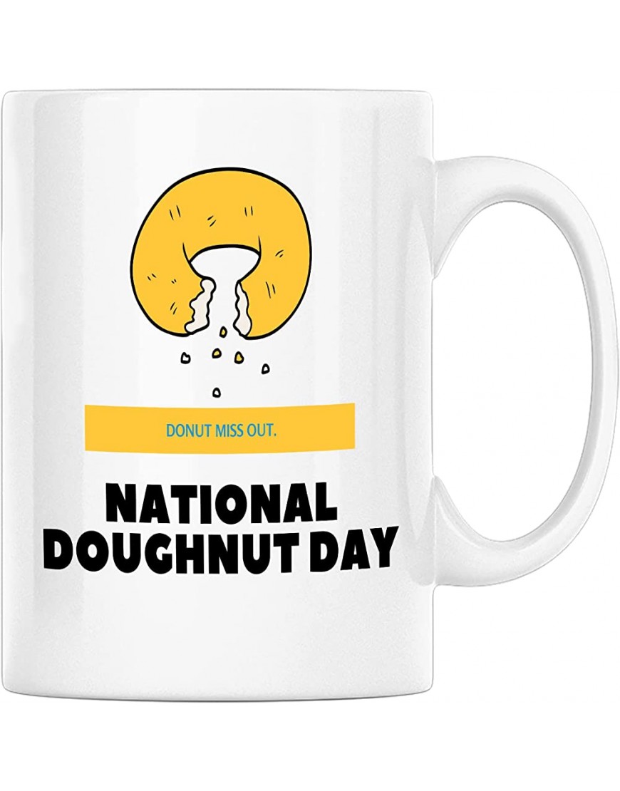 Donut Miss Out National Donut Day Regalos divertidos para tazas Tazas humorísticas personalizadas con refranes para mujeres y hombres blanco 11 onzas - BHKAVK3Q