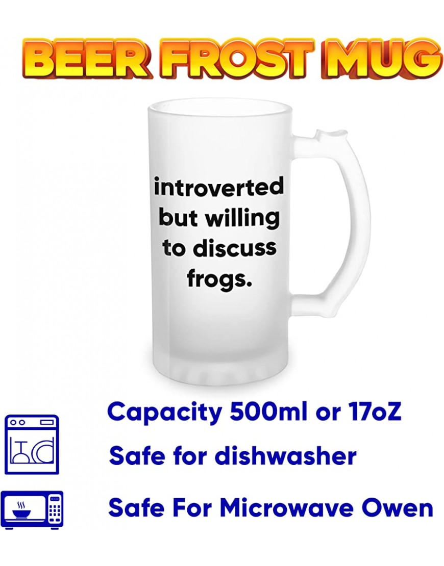 introverted but willing to discuss frogs Transparente taza de Stein de la cerveza 0.5L - BDVFED6J