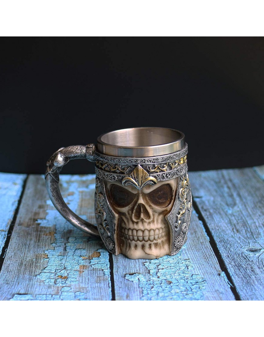 OTARTU Taza de café con diseño de calavera 400 ml diseño de calavera vikinga para regalo del día del padre - BGVOQ8HB