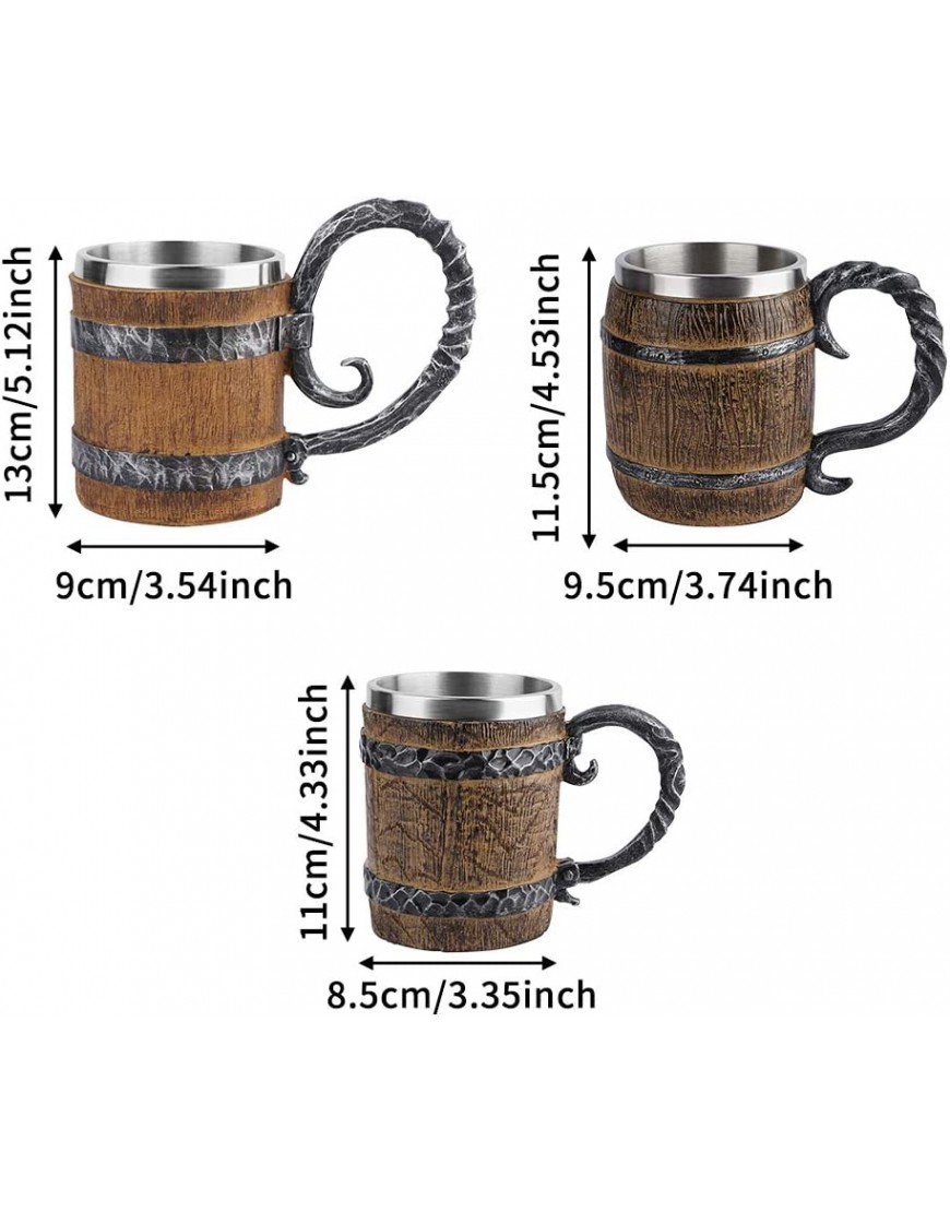 Taza de cerveza de barril de imitación de madera 20 onzas diseño de pirata vikingo taza medieval taberna de madera para bar restaurante decoración del hogar - BZVPZKE8