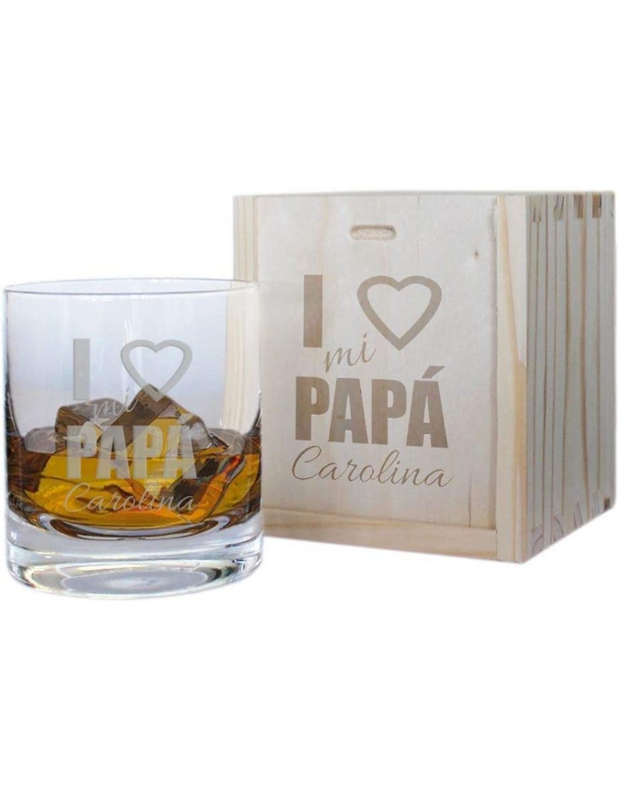 Amiregalo Vaso de Whisky Grabado y su Caja de Madera Día del Padre - BCPOUV4J