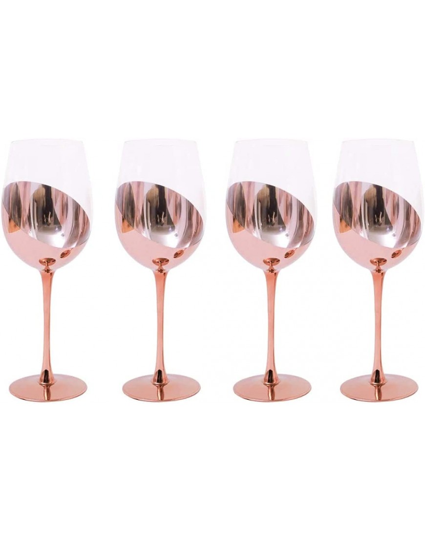 Copas de vino tinto y bar copas de vino tinto Copas de vino de color cobre con chapado metálico juego de 4 - BESRPB9K