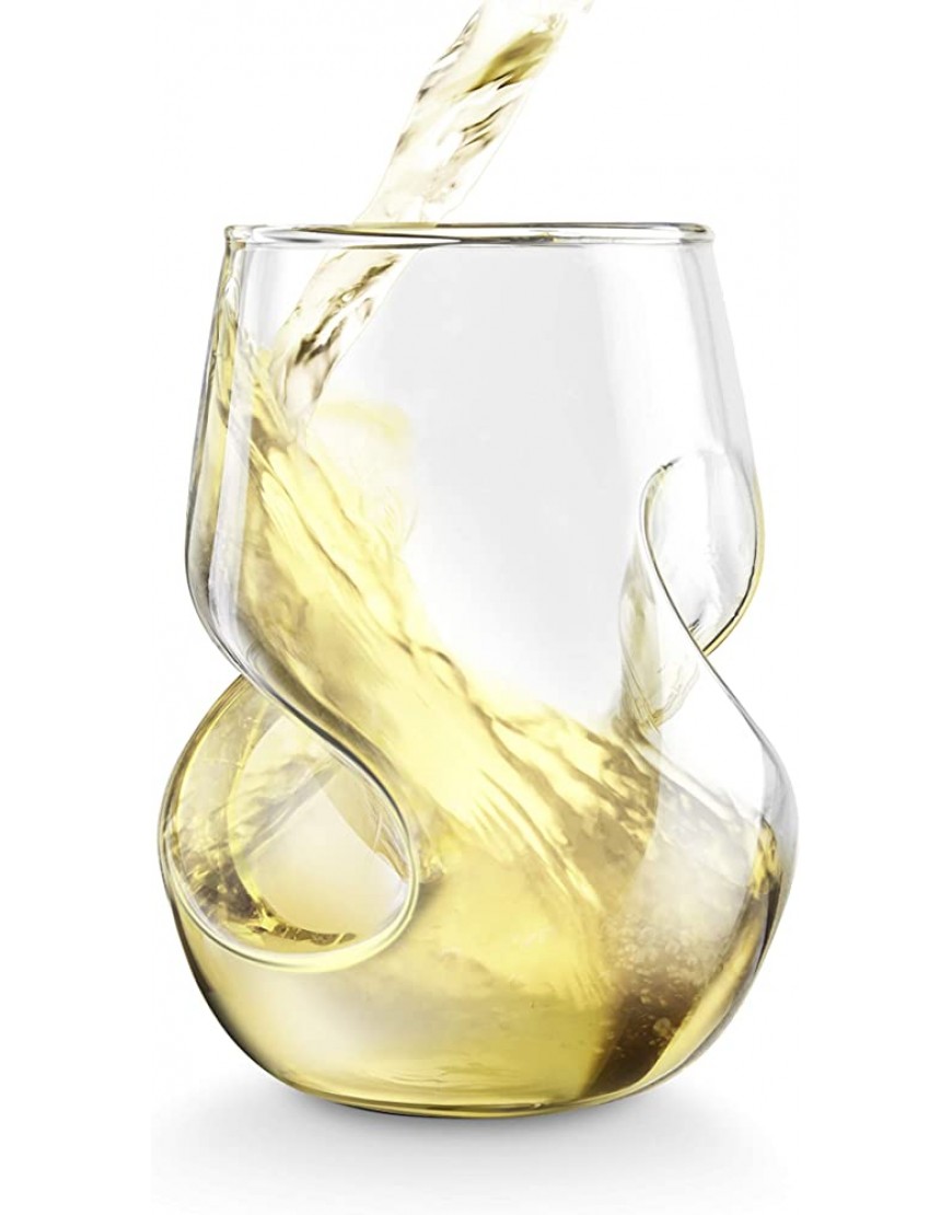 Final Touch Conundrum White Wine Glasses Hand Blown Glass 266ml Pack of 4 - BXZKC2M9