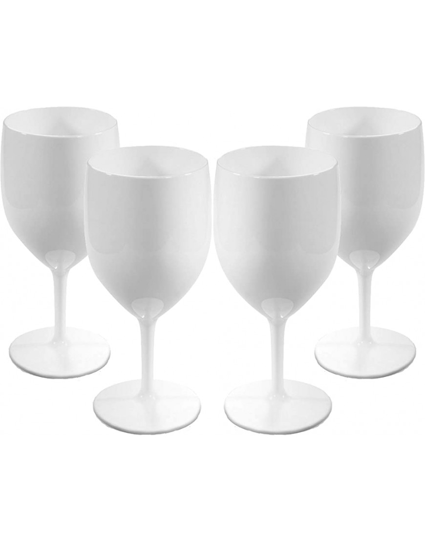 Juego de copas de vino blancas de plástico de policarbonato irrompible y reutilizable 300 ml a borde de 17 cm de altura diámetro máximo de 7,2 cm - BHPBWQEH