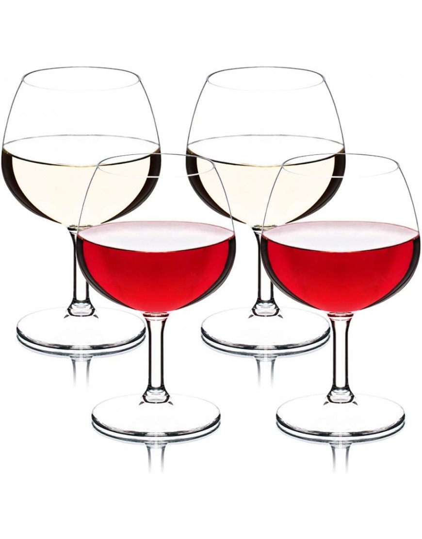 MICHLEY Copas Vino Cristal 100% Tritan-plástico Irrompible Copas de Vino 26 cl Copas de Vino Tinto BPA y EA Gratis Vasos de plastico Conjunto de 4 - BKFPTMJW
