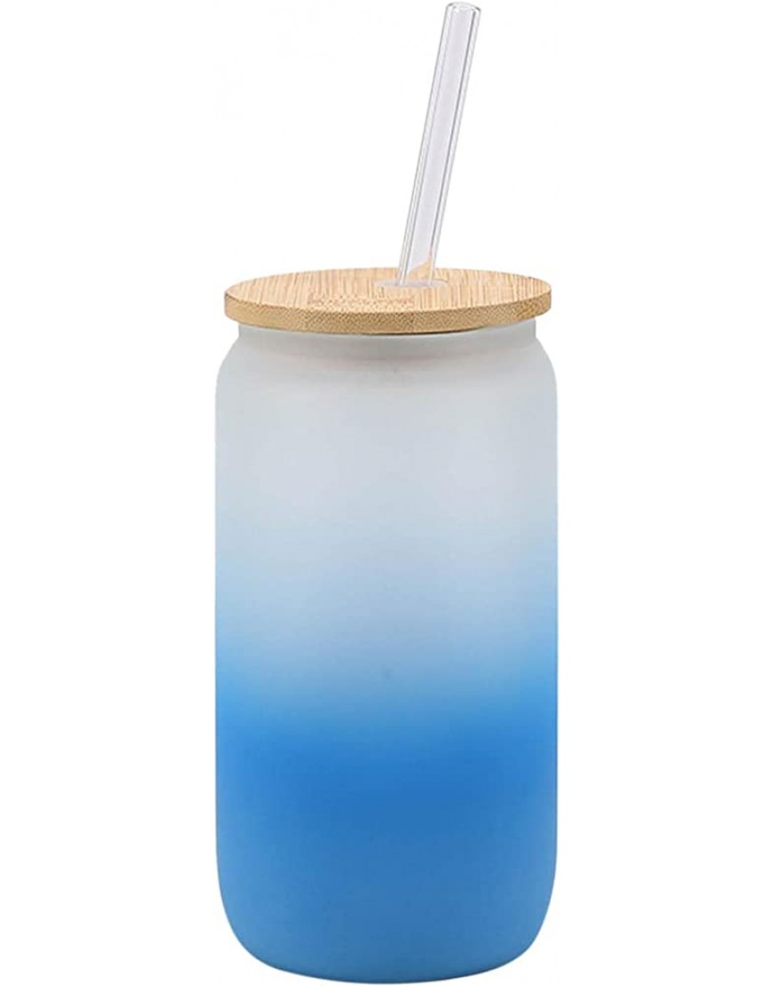 Colcolo Taza de 16 oz con Tapa Botella de Agua Motivacional Tarro para Beber para Picnic Azul - BOONG7A8