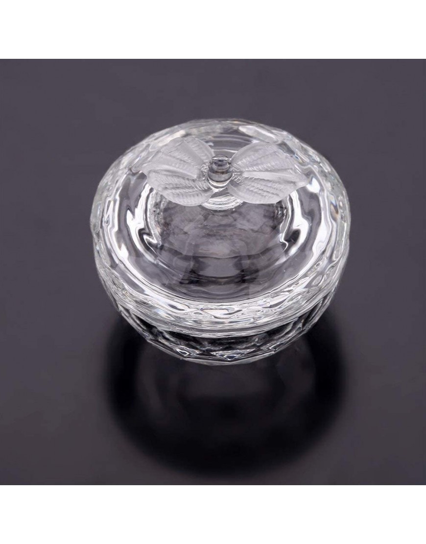 Crystal Glass Nail Art Acrylic Dappen Plato Bowl Taza Polvo líquido con tapa Color: 4 - BTPLN373