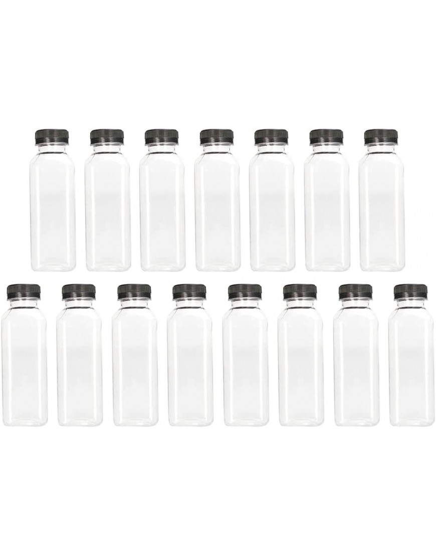 HH-CC 10 15pcs Botellas Transparentes Bebadas a Granel Bottillas de Jugo de plástico con Tapas for Beber Batidos Durable Capacity : 350ml Color : Black 15pcs - BFAIQMW7