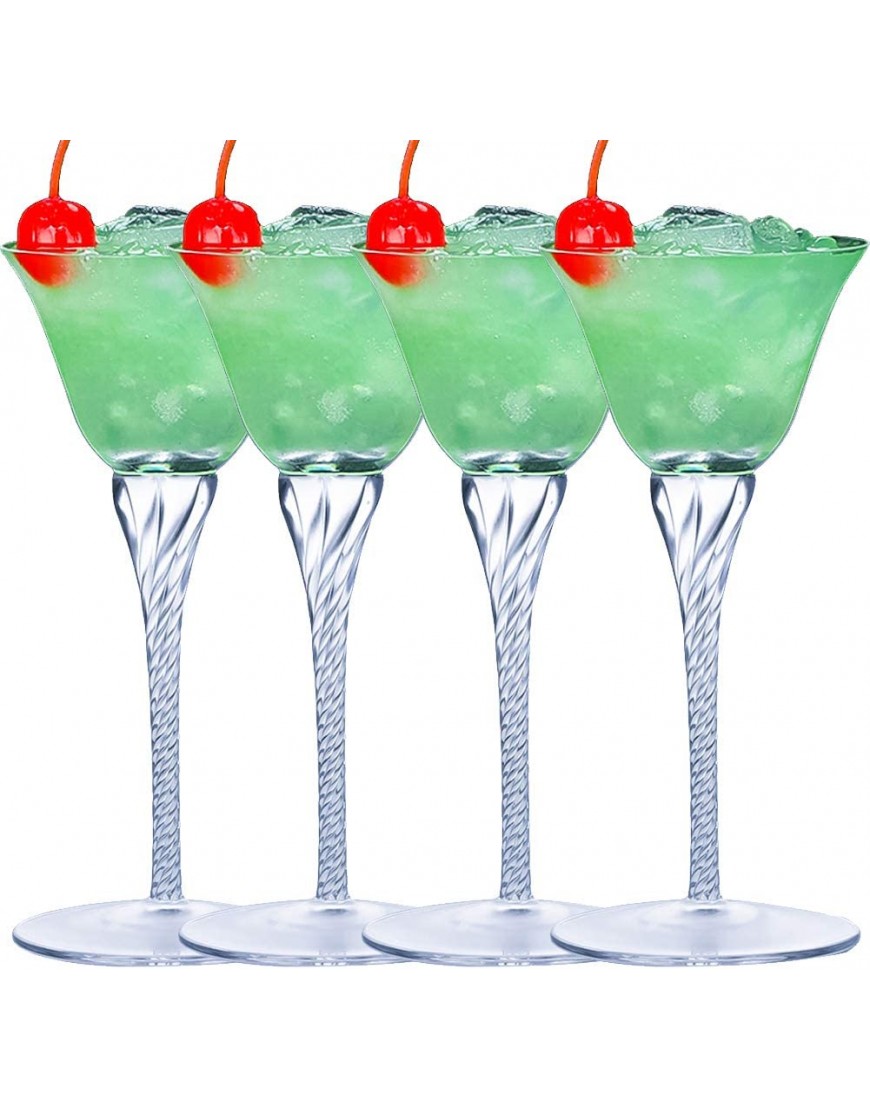 AHHY-Vidrios de Martini Conjunto de 4 sin Plomo de Cristal Capacidad 8Oz por Margarita & Color cóctel Regalos para la Familia o los Amigos - BXSSEHK7