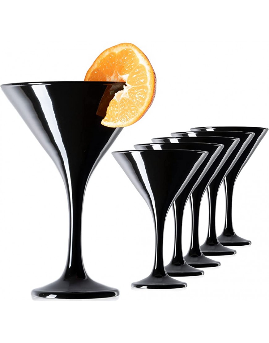PLATINUX Juego de 6 vasos para Martini 150 ml color negro - BLGZB431