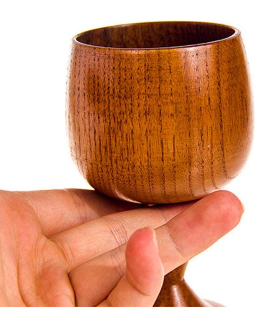 Xacxl 7 * 4,5 cm de Madera Hecho a Mano del Vidrio de Vino Azufaifo Agua Café Whisky Copa clásica Herramienta de la Cocina Vaso Copa de Madera Maciza - BADRG17B