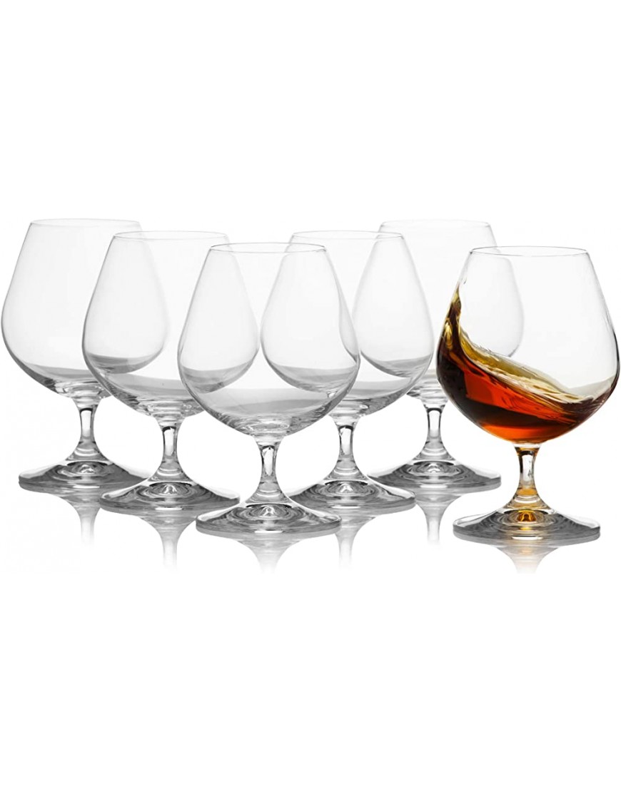 Juego de 6 vasos de cristal para brandy y coñac elegantes y duraderos aptos para whisky brandy duraderos y completamente sin plomo 400 mililitros - BRRFJQKB