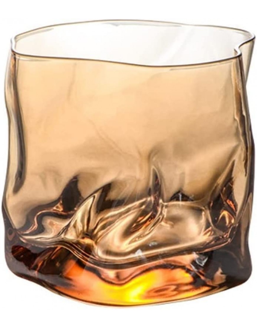 WYTAO Cristal de Whisky Vidrio Vidrio Irregular Vino Vino Vidrio Vidrio Taza for Whisky Vino Vodka Bar Club Copa de Vino Capacity : 12oz Color : Amber - BJJUME48