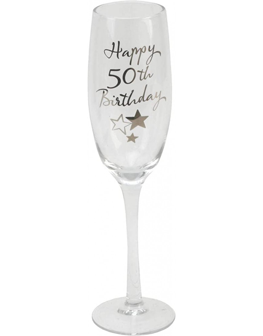 50th Birthday Stars Champagne Flute Glass Gift - BMNKHV6N
