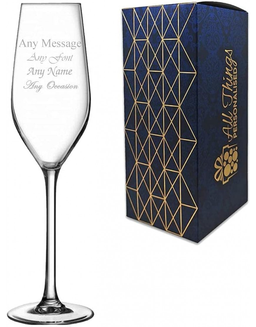 Copa de champán mineral personalizable de 5.5 onzas en caja de regalo perfecta para los amantes de Prosecco y cualquier ocasión - BYTMB4H8