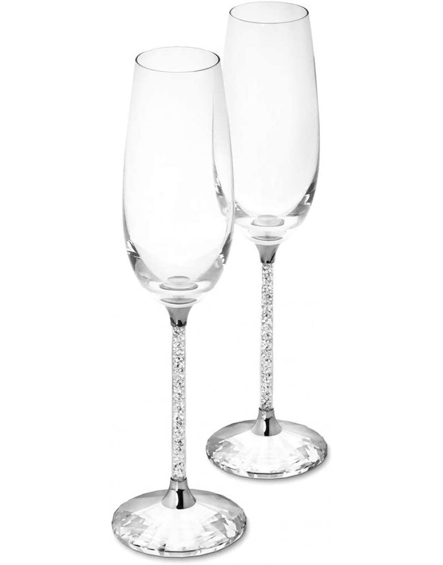 MANTFX 2 copas de champán 210 ml de plata copas de champán creativas copas de champán de cristal regalo para bodas aniversarios de Navidad - BGBUFDKJ