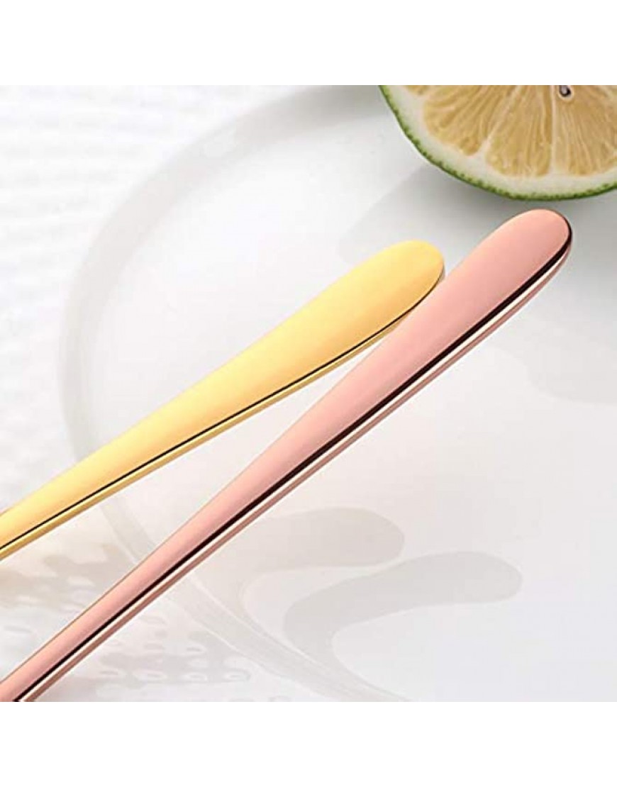 Cucharas Coloreas de acero inoxidable cucharas de mango largo cuchara de oro rosa cuchara de sopa for la cucharada de cena de helado arroz vajilla de ensalada Cucharas de sopa Color : 6pcs black - BGHGXV6M