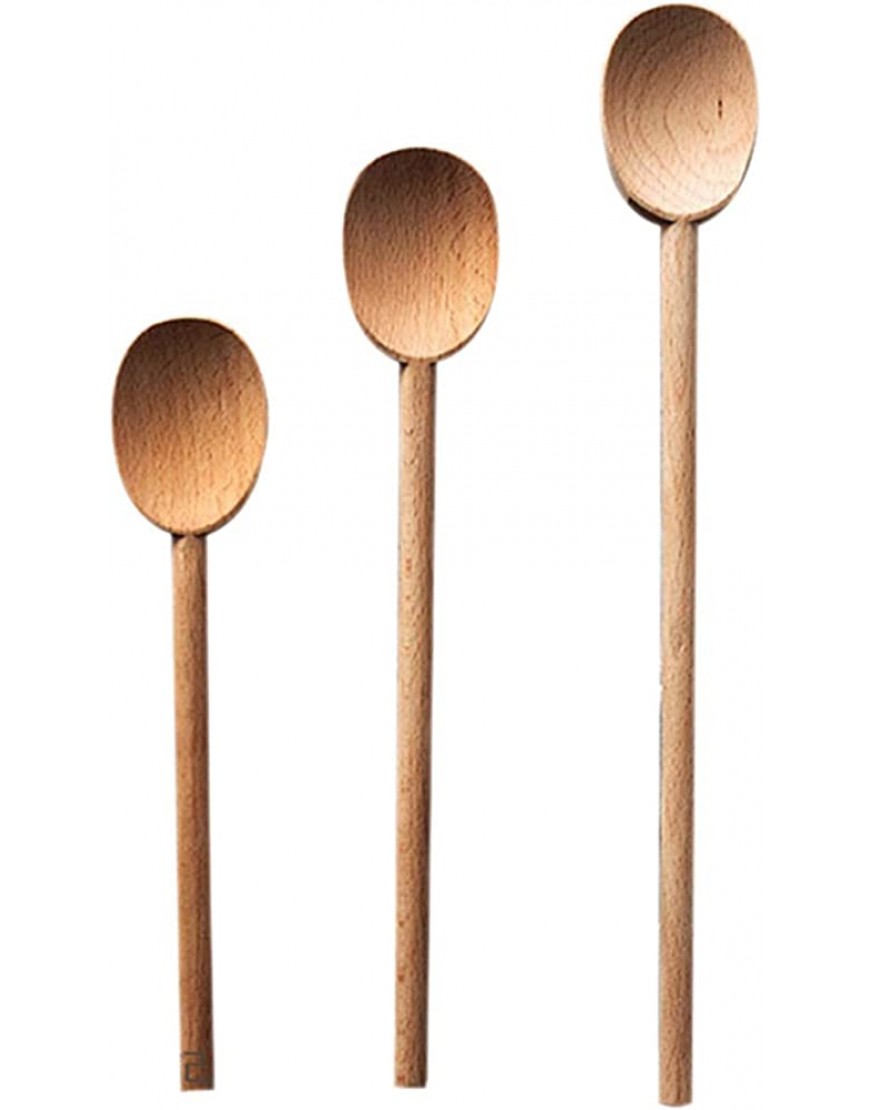 Cucharillas 2 unids set Beech Wood Single Head Cena de ensalada de madera grande Sirviendo la cuchara de mezcla Cuchara larga Sopa Spoons Cutlery Set Cucharas para el Hogar Cocina  Color : L  - BNHXN854