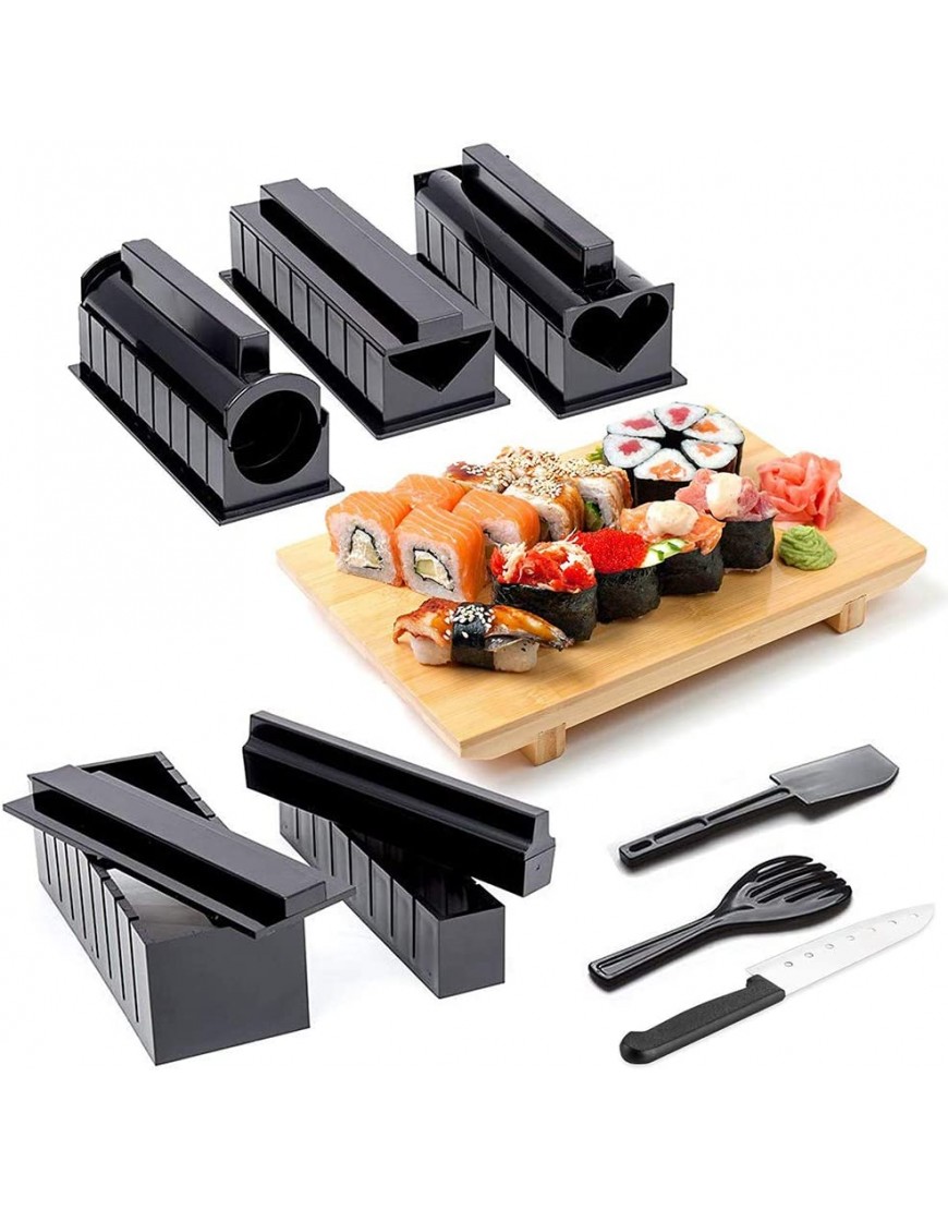 Kit para Hacer Sushi-Sushi Maker Deluxe Exclusive Online Video Tutorials Complete with Sushi Knife 11 Piece DIY Sushi Set - BHCNJHWJ
