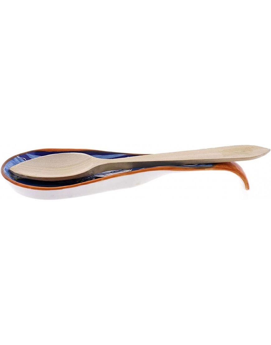 CERÁMICA RAMBLEÑA | Reposa cucharas | Soporte para cucharas | Soporte cucharón | Cuchara cerámica | Modelo 02 | 27.5x10x3 cm - BSFOEJ5M
