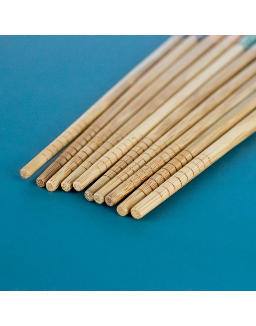 BESCH Palillos Asiáticos Set de 5 Pares de Bambú Naturales Ecologico Reutilizables apto para lavavajillas con Pétalos de color 24cm - BAZJCV6A
