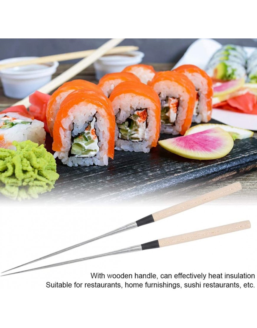 SouiWuzi Chopsticks Largos para cocinar Palillos de Revestimiento Palillos de Sushi Palillos japoneses de Acero Inoxidable de 18 cm de Larga - BTDKHJ99