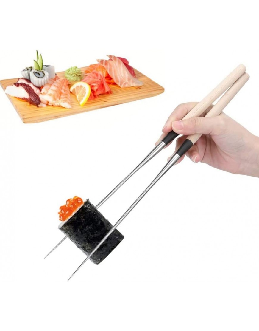 SouiWuzi Chopsticks Largos para cocinar Palillos de Revestimiento Palillos de Sushi Palillos japoneses de Acero Inoxidable de 18 cm de Larga - BTDKHJ99