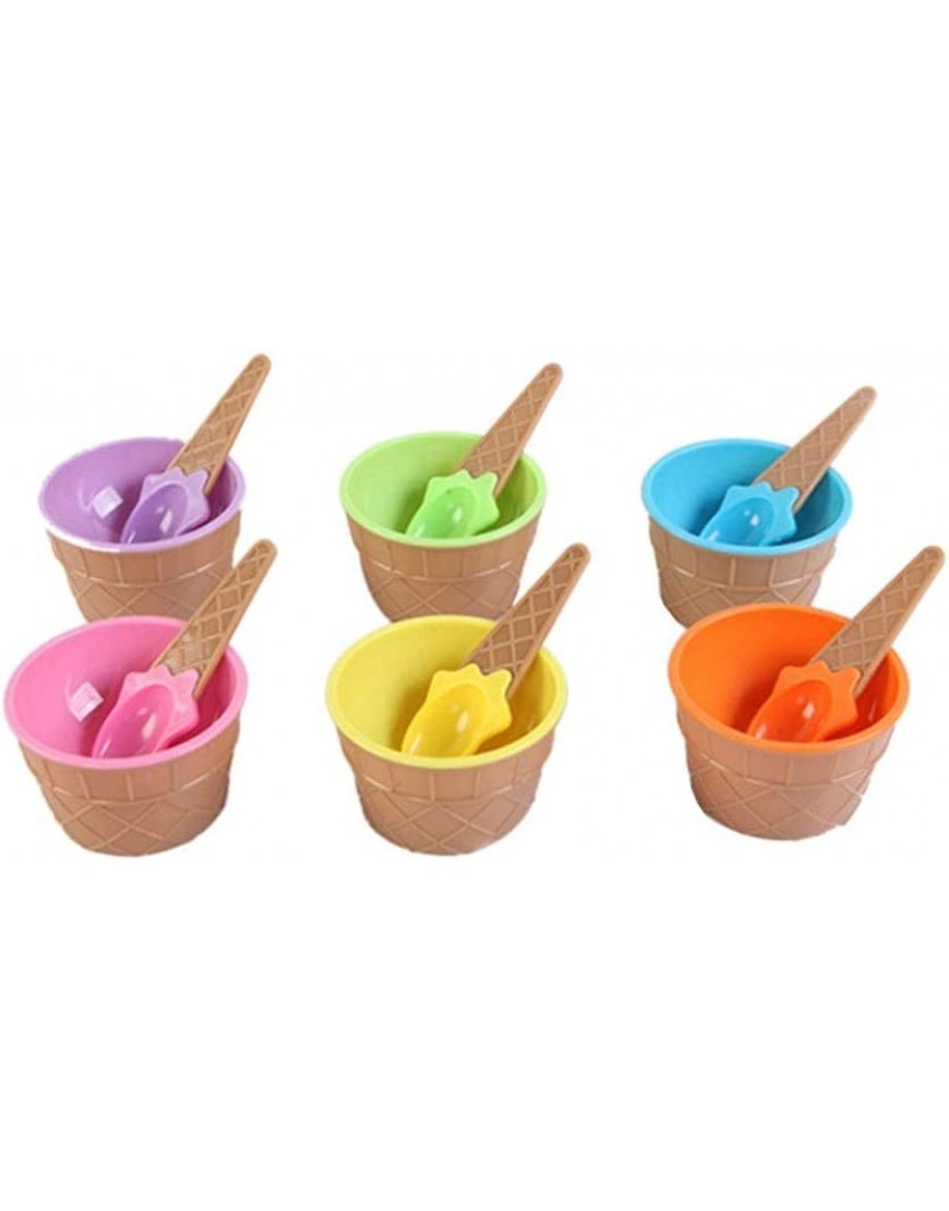 Allinbuy Plástico Helado congelado Taza de Yogur con la Cuchara Postre Cuenco Cuenco del Helado Cuchara Conjunto Color al Azar - BOXABWB1