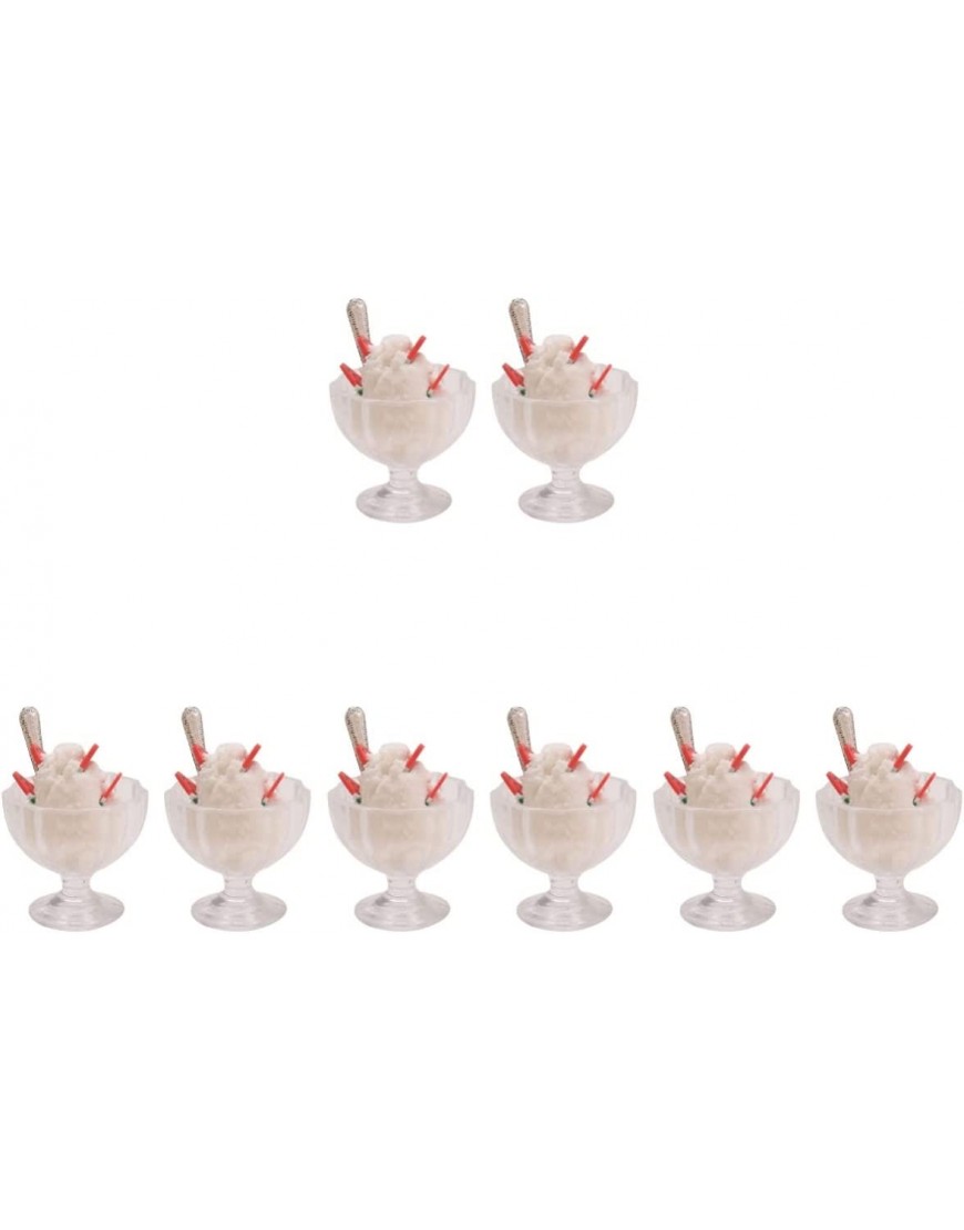 TOYANDONA 8 PC Mini Strawberry Mini Cazas de Helado Tazas de Helado Modelo Mini Mini House Accessory Miniatura Scene Model Mini Ice Cream 1: 12 Ice Cream Ice Cream Cups - BRYHO1K6