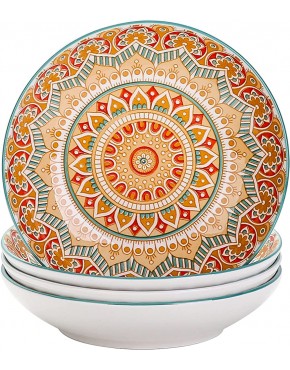 vancasso serie Mandala Juego de 4 Platos Hondos Platos de Porcelana para Sopa  Ramen Ensalada 700ML Pintado a mano Color Amarillo - BOXMLE82