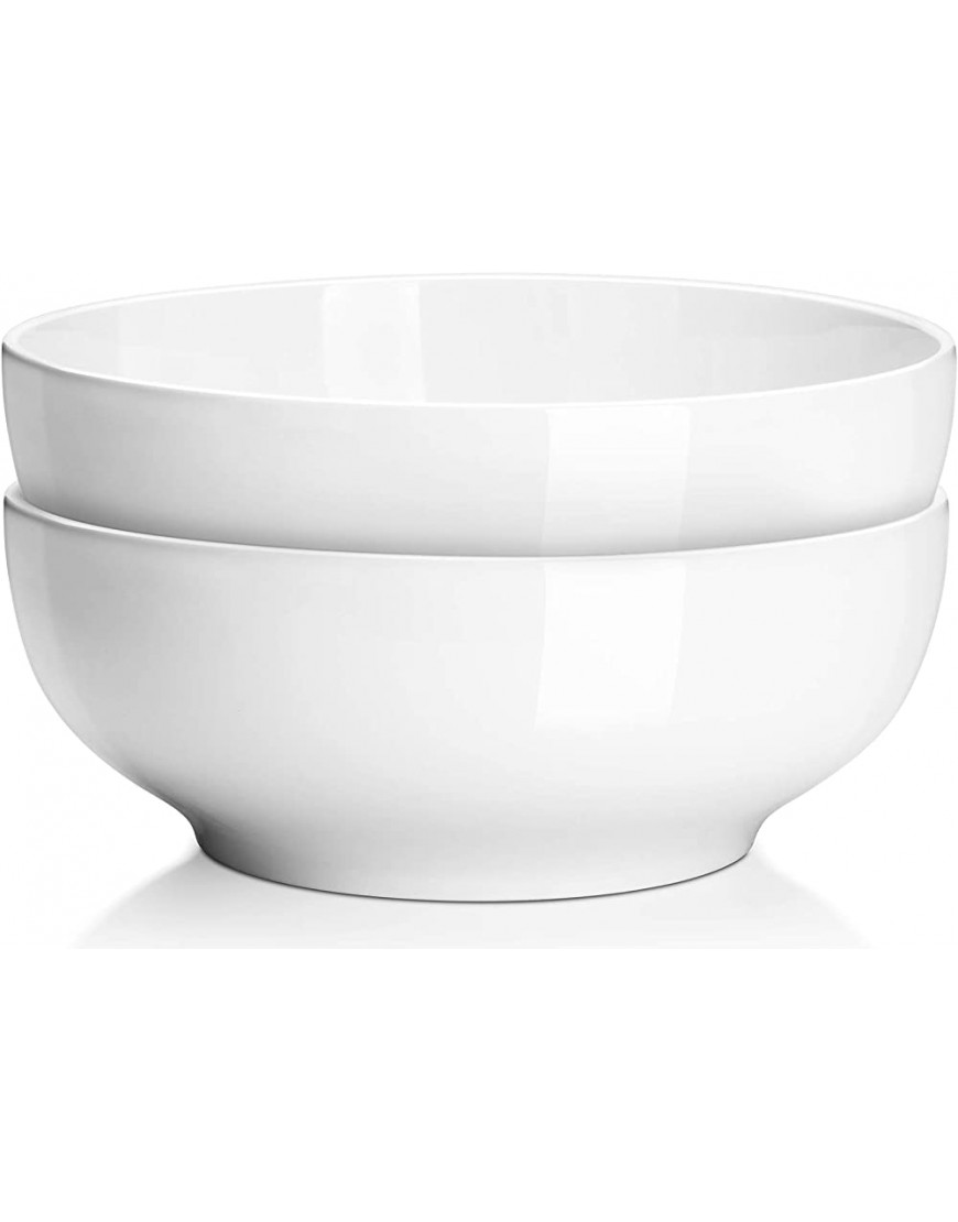 DOWAN cuenco para servir de porcelana de 2,65 litros ensaladera grande de cerámica juego de cuencos grandes para servir cuenco para sopa cuenco para ramen de porcelana blanco paquete de 2 - BJQZX4K9
