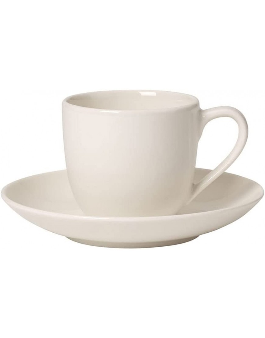 Villeroy & Boch FOR ME Juego de café expreso juego de 2 tazas de café con plato porcelana premium blanco - BCQQU7K9