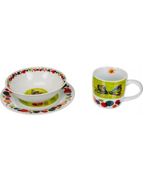 Raupe Nimmersatt Set desayuno 3 piezas Porcelana Multicolor 22,5 x 9,5 x 19,5 cm 3 unidades - BYZSX913