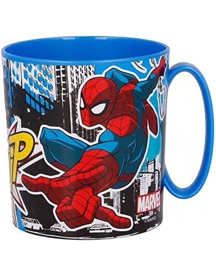 Taza vaso de plástico 350 ml para microondas con mango niños desayuno BPA-free Spiderman - BFWVR5EK