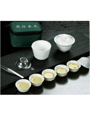 EMERS Juego de té de 11 uds Juegos de té de Kung Fu de Viaje de China Taza de té portátil de cerámica Servicio de Porcelana Taza de té GAI WAN Tetera de Ceremonia del té 430 - BEYKX2AB