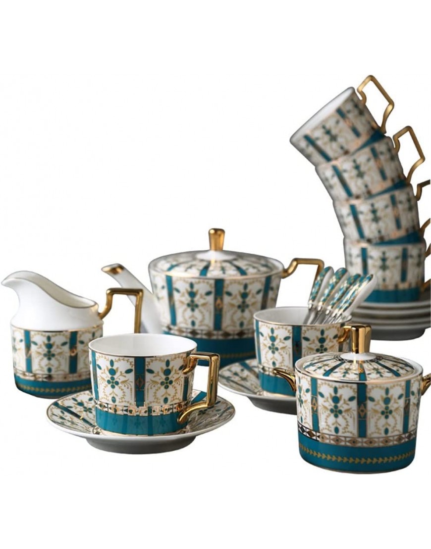 Juego de café y té de Estilo Europeo Juego de Tazas de té de la Tarde de cerámica británica Caja de Regalo para Regalo de Boda - BWDHYEH4