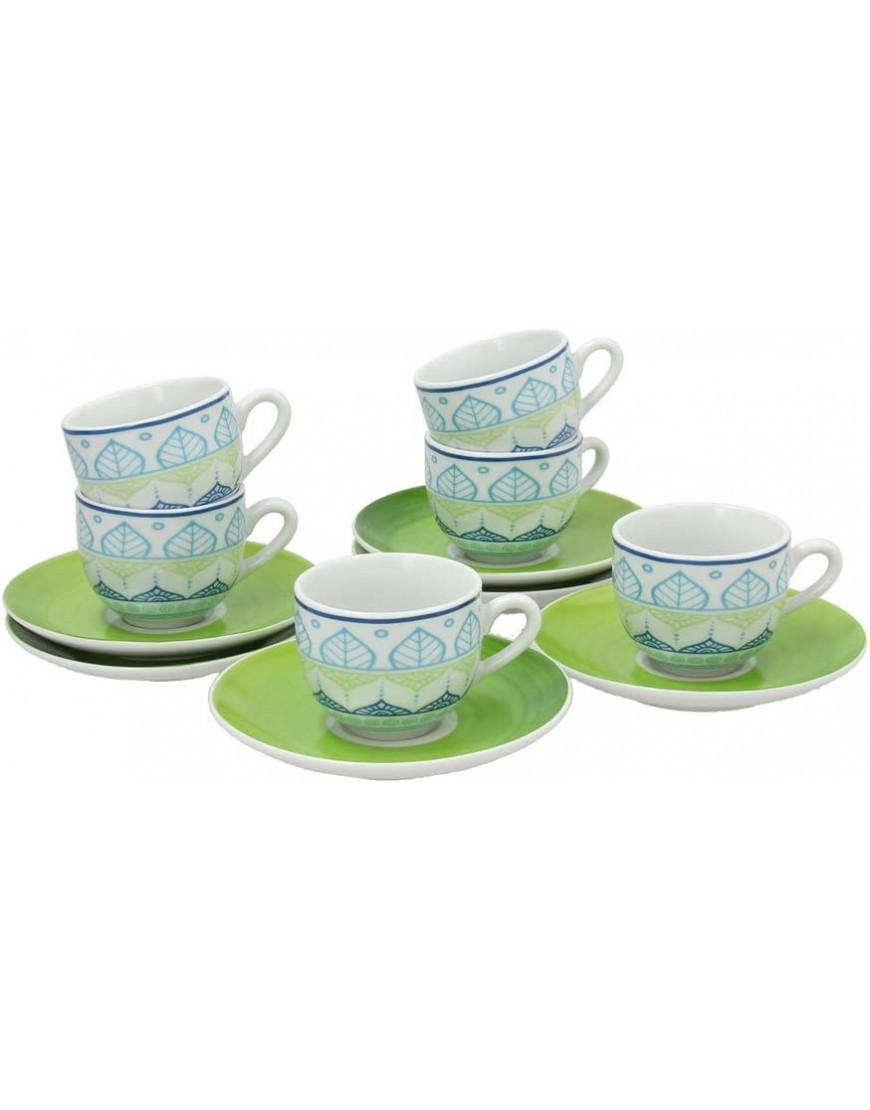 Tognana OM085015456 Juego de 6 tazas de café Olimpia Ginger porcelana verde 12 unidades - BMWFGE1K