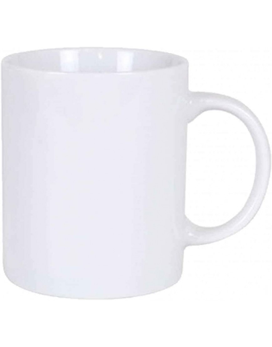 Taza de cerámica blanca tazón desayuno café infusiones diseño clásico resistente y duradera apta para lavavajillas y microondas. 320 ml. 9 x 11 x 7,7 cm - BRAXJK1W