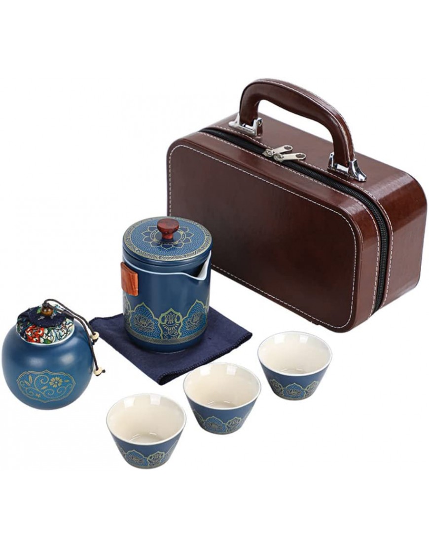 Juego completo de té Fast Guest Cup una olla tres tazas de cerámica juego de té de viaje portátil al aire libre juego de té Kungfu - BOGDFNKA