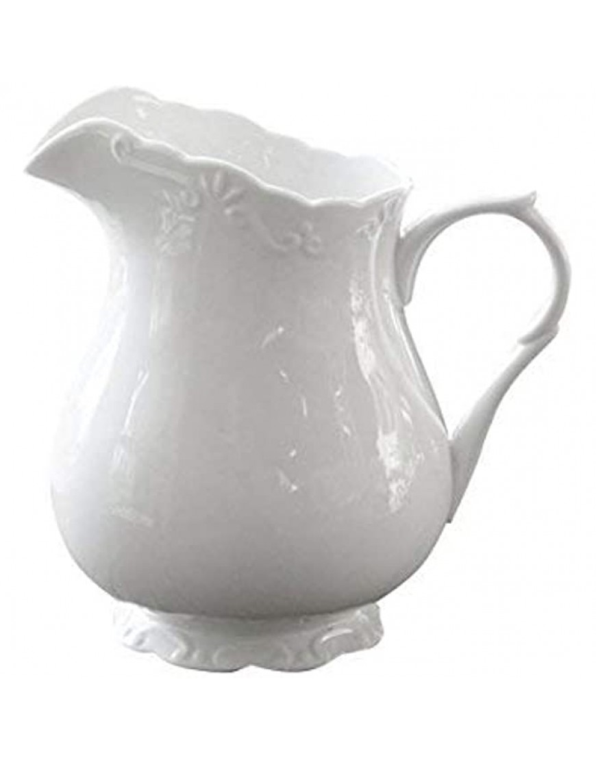 Chic Antique | Elegante jarra de leche | 18 cm de altura 1 litro | 100% porcelana blanca | perfecta para jarras de café té Time y decoración | de la serie Provence - BIRYHJ14