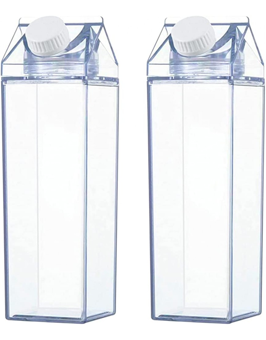 MEIYAXINWIN 2 Piezas Botellas de Agua Transparentes 500ml Botella de Zumo de Cartón para Leche Plástico Reutilizable Fácil de Transportar Adecuada para Deportes al Aire Libre Viajes y Camping - BOOBH7EV
