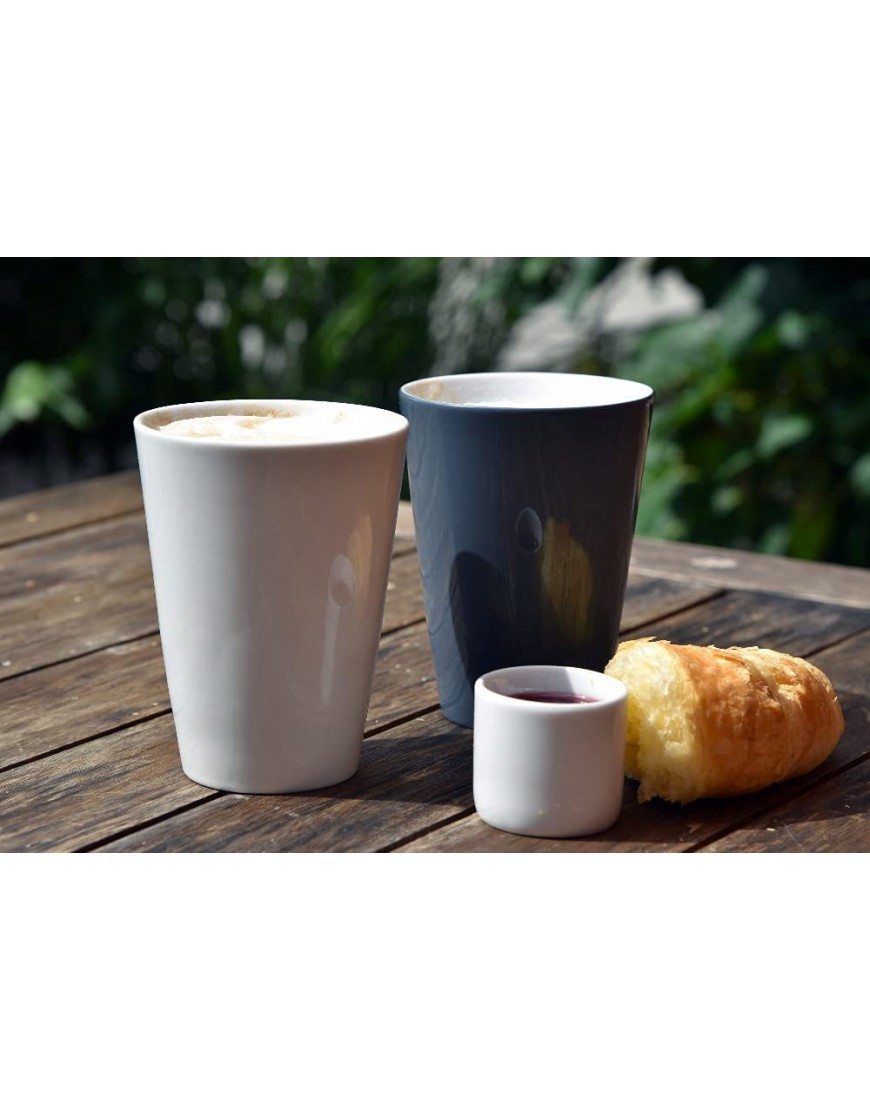 Mahlwerck Juego de 2 tazas de café solo de porcelana para latte macchiato o capuchino sin asa 370 ml color gris - BQMKUE2V