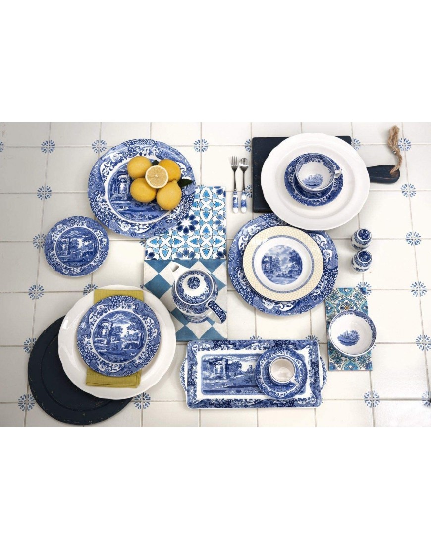 Portmeirion Home & Gifts Taza y platillo Jumbo Azul y Blanco 0.56L 20fl.oz - BESJZVEK