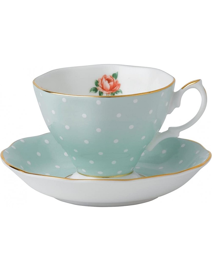 Royal Albert Polka Rose Vintage Tea Cup and Sosa por TCS Japan Import - BHDUT23V