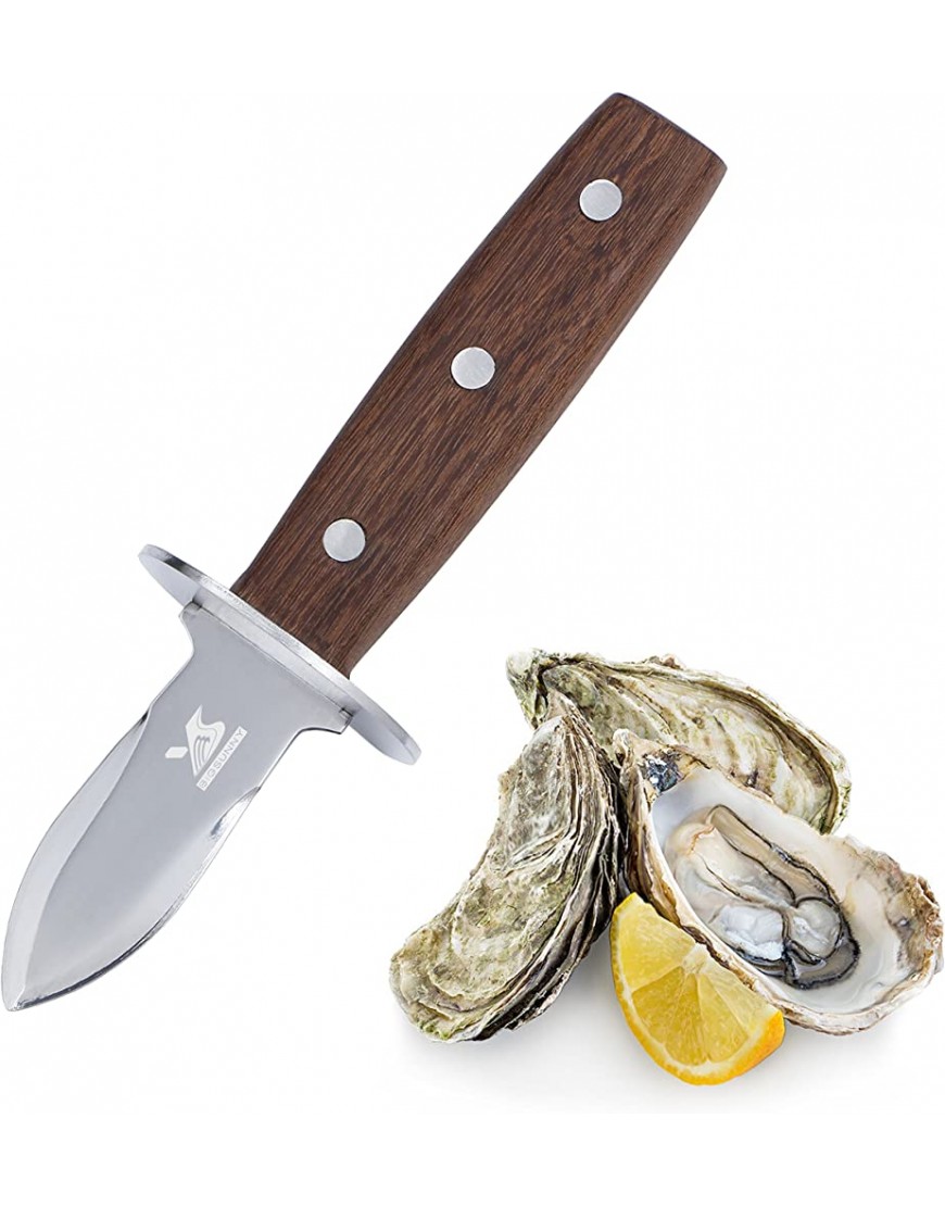 MSY BIGSUNNY Oyster Shucker cuchillo con mango de palisandro – Full Tang acero inoxidable - BQJPKH79