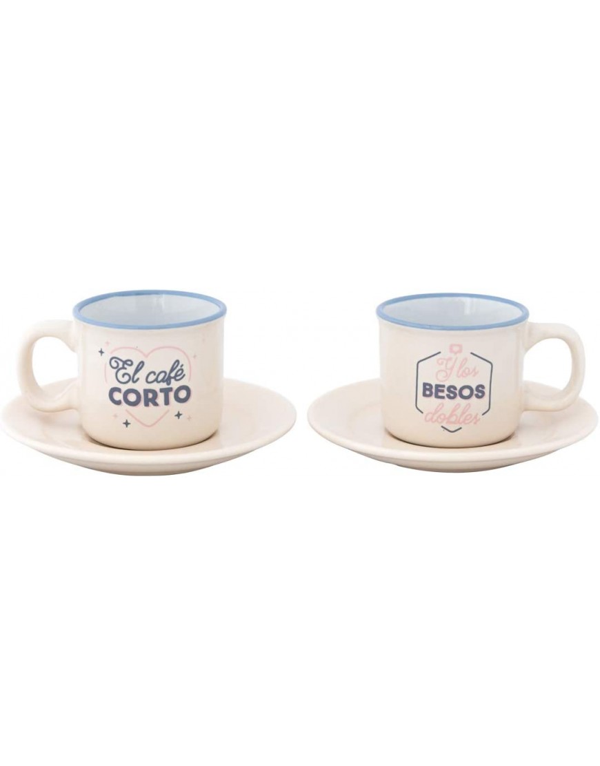 Mr. Wonderful Set 2 Tazas Espresso El Café Corto y Los Besos Dobles - BNXYH1BV